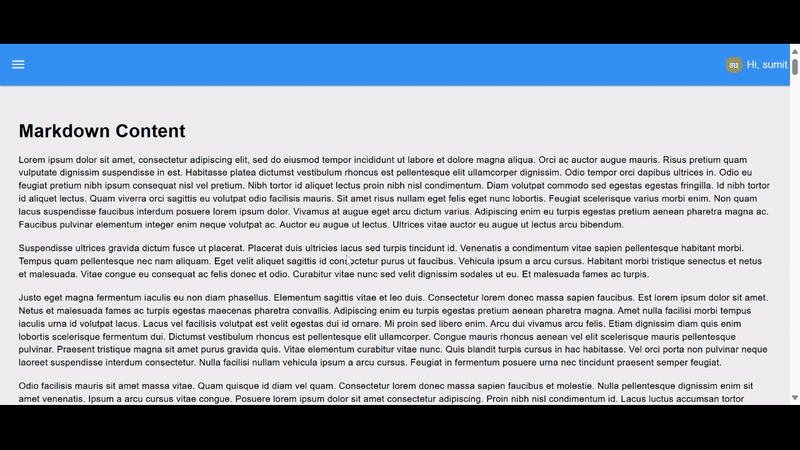 "Image showing the dashboard with default header"